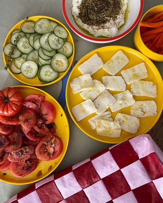 Grilled Halloumi with Honey & Olive Oil