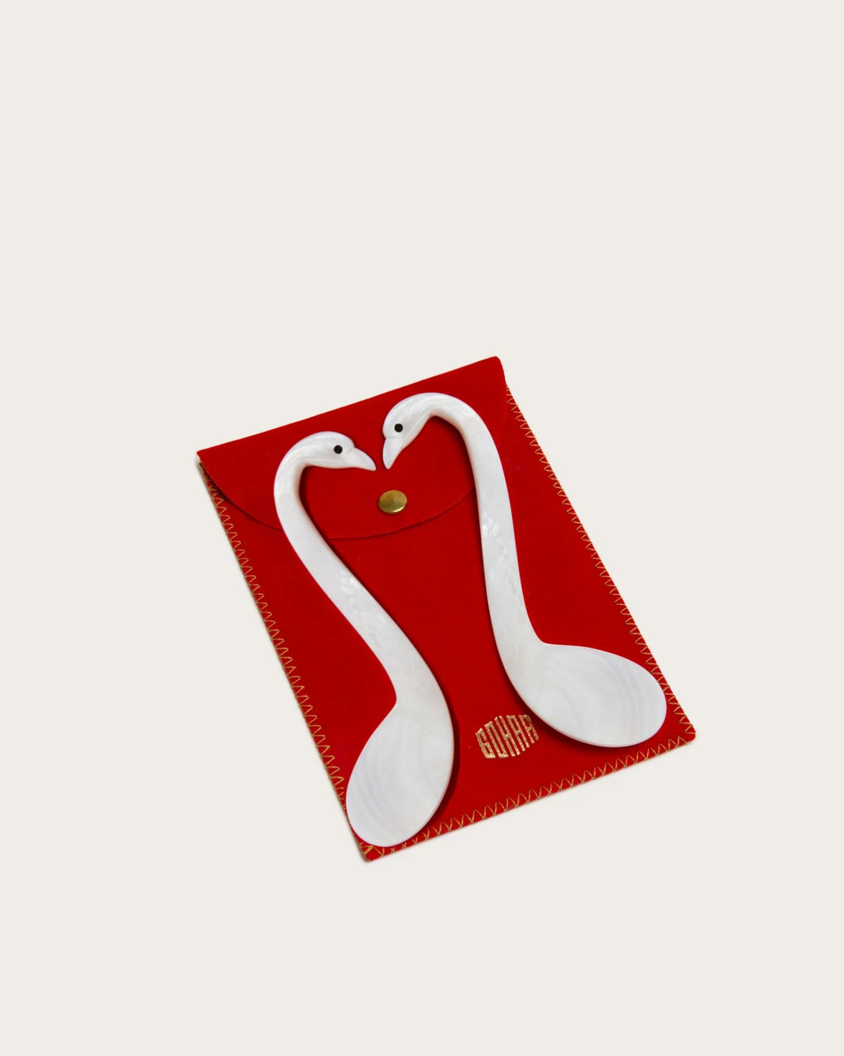 Mother of Pearl Swan Spoons, Pair, Gohar World – alternate view