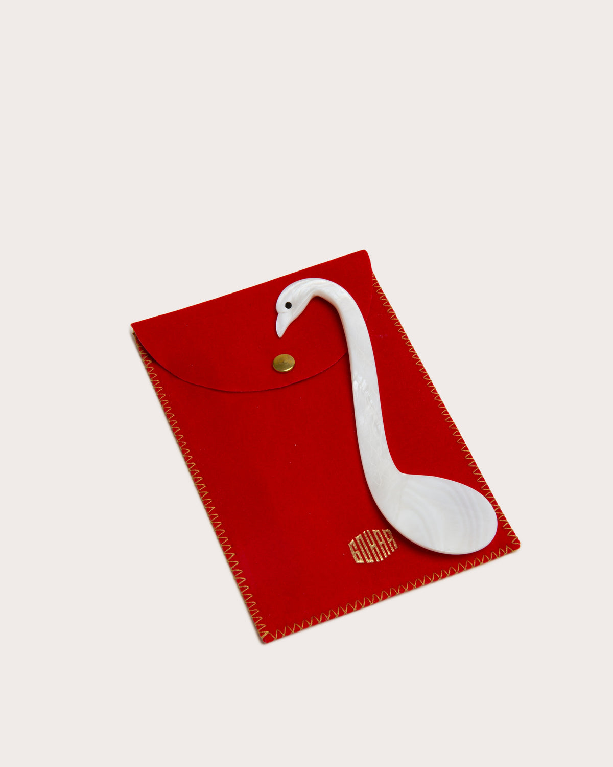 Mother of Pearl Swan Spoon, Gohar World – alternate view