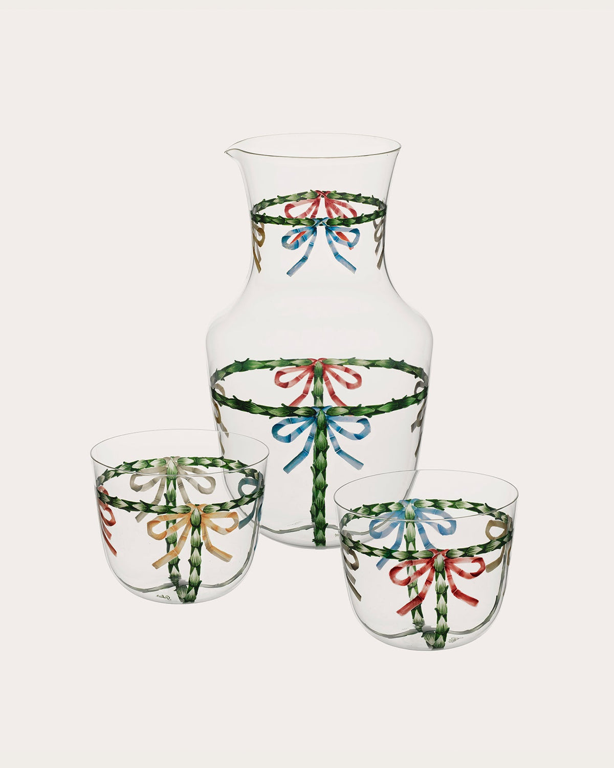 Lobmeyr Alpha Pitcher, Bow & Garland, Gohar World – alternate view