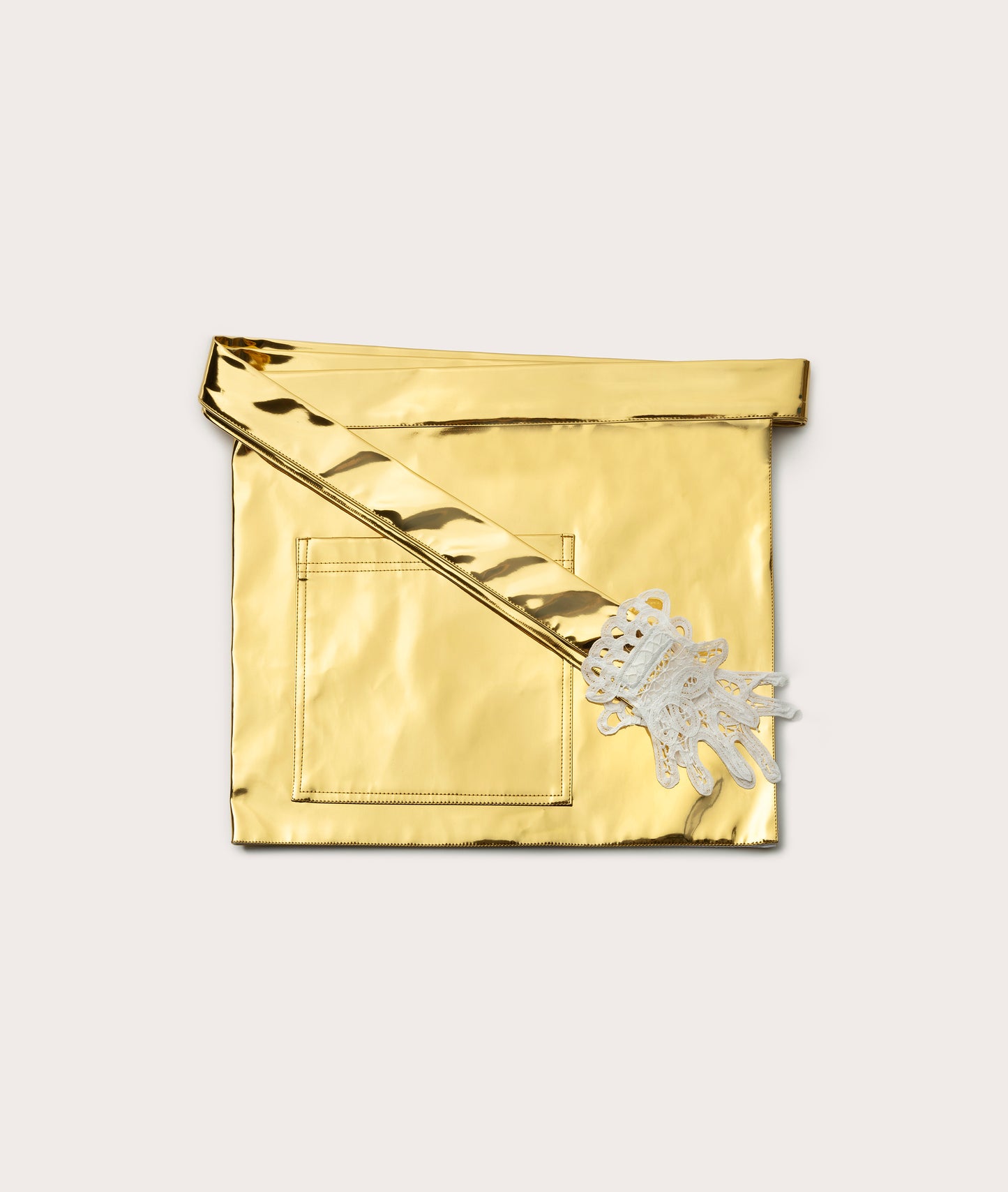 Mini Lace Hands Apron, Metallic