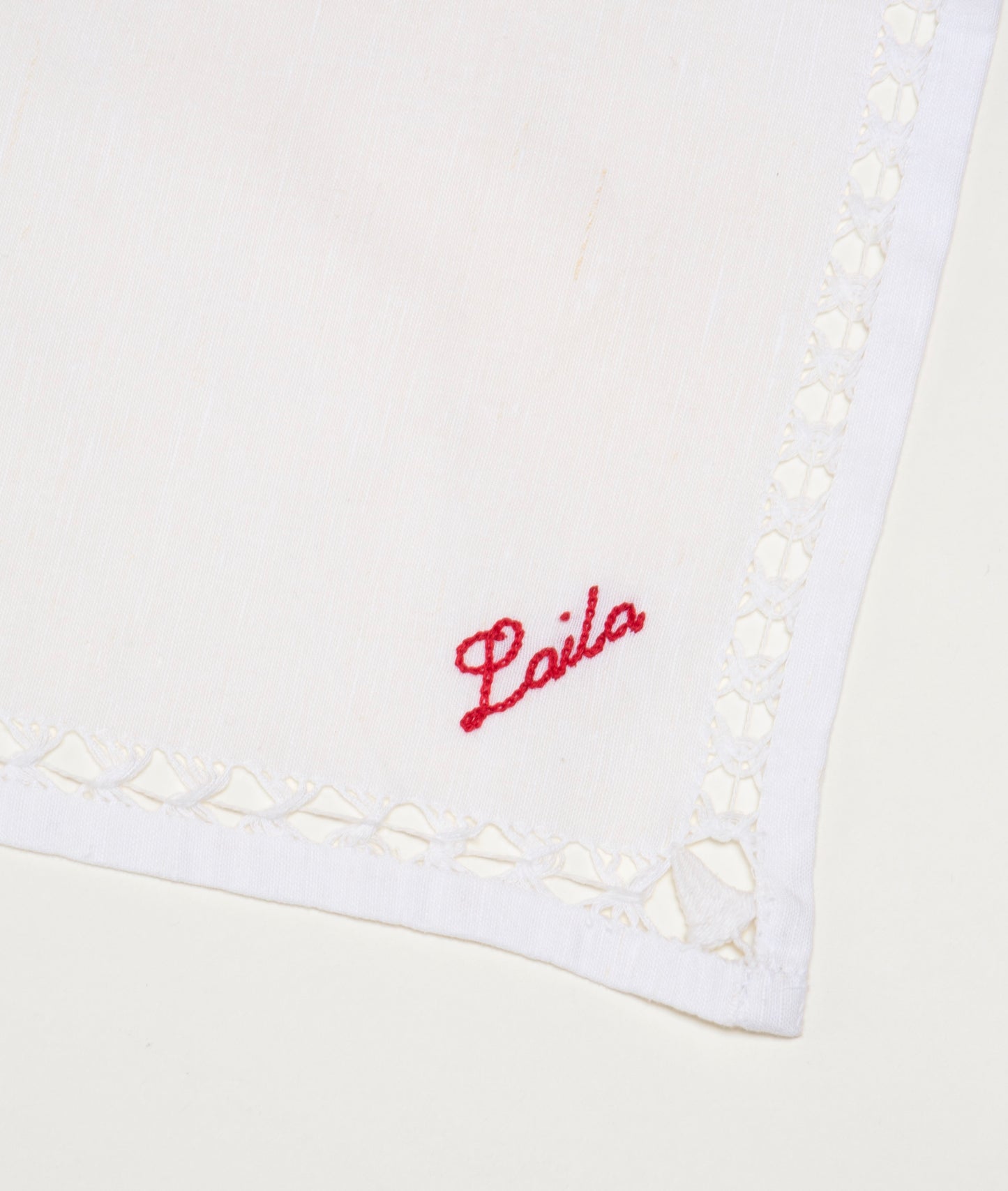 Personalized Dinner Napkins, Á Jour Stitch