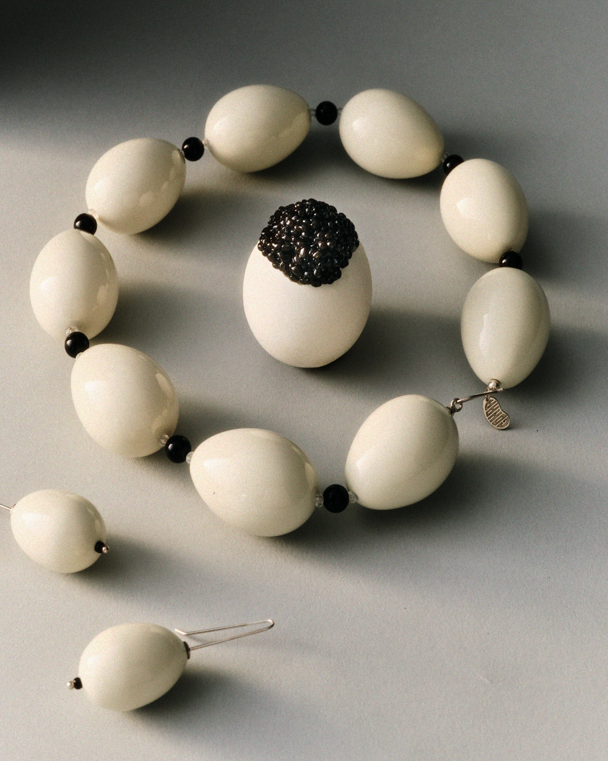 Porcelain Egg Earrings, Gohar World – alternate view