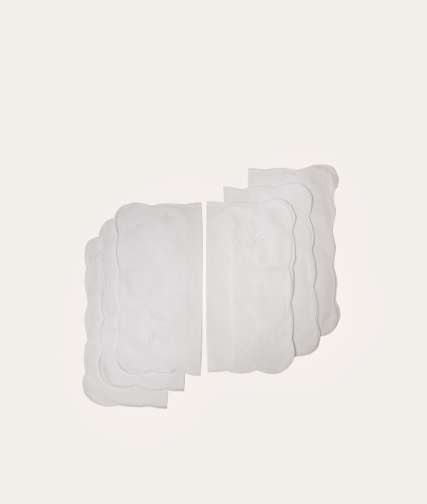 Embroidered Lace Tablecloth with Six Napkins, Rose