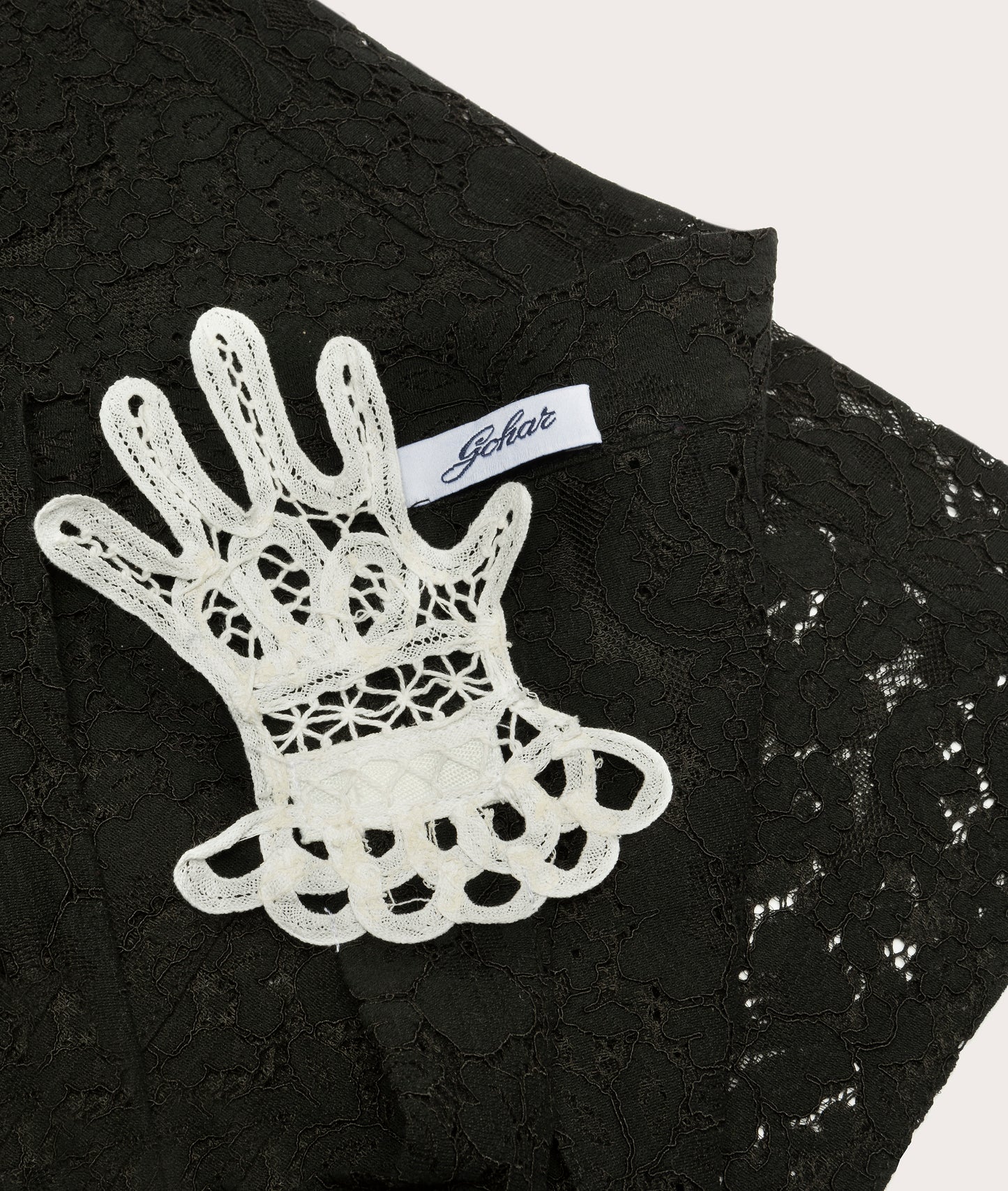 Lace Hands Apron, Embroidered Lace
