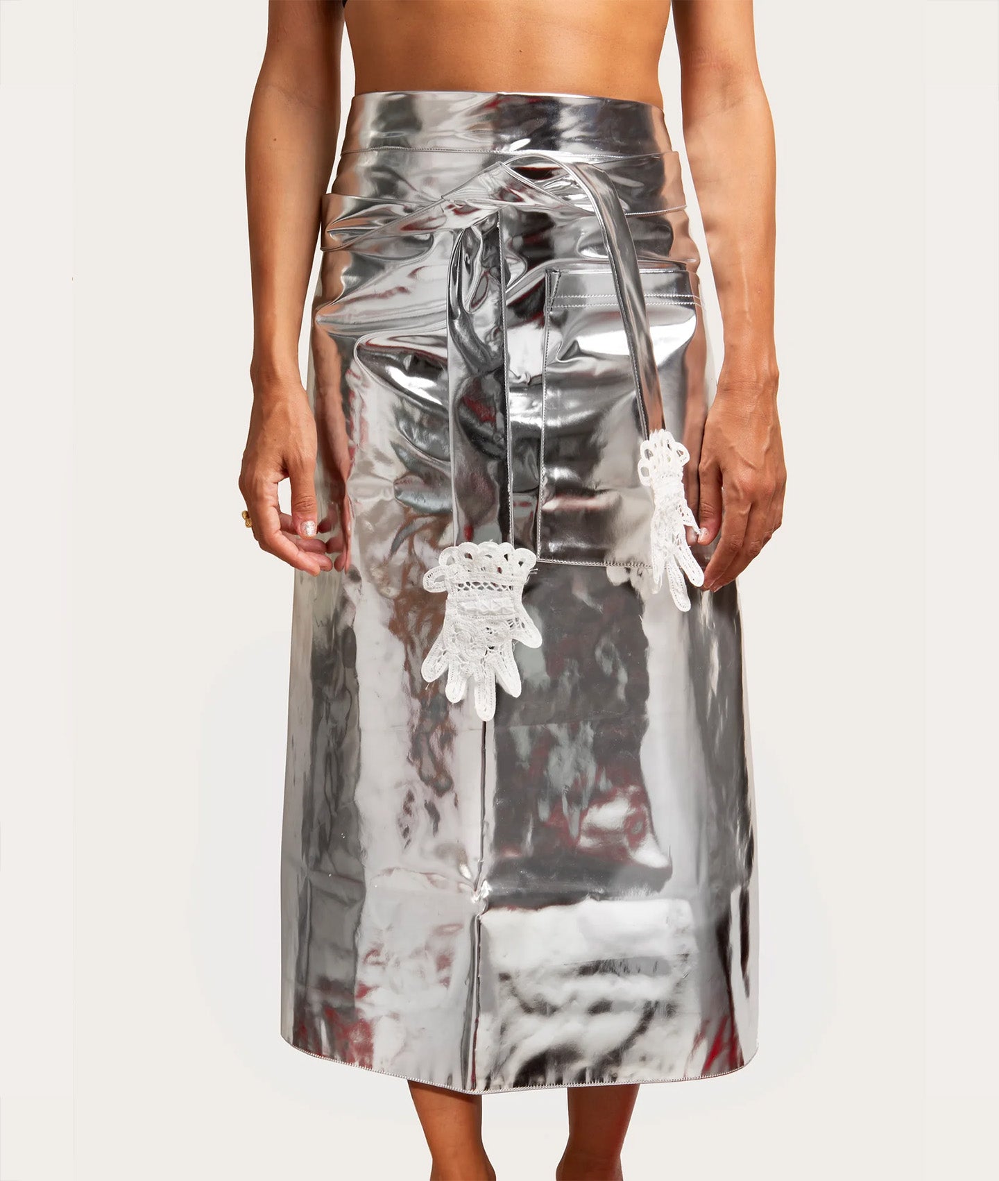 Lace Hands Apron, Metallic