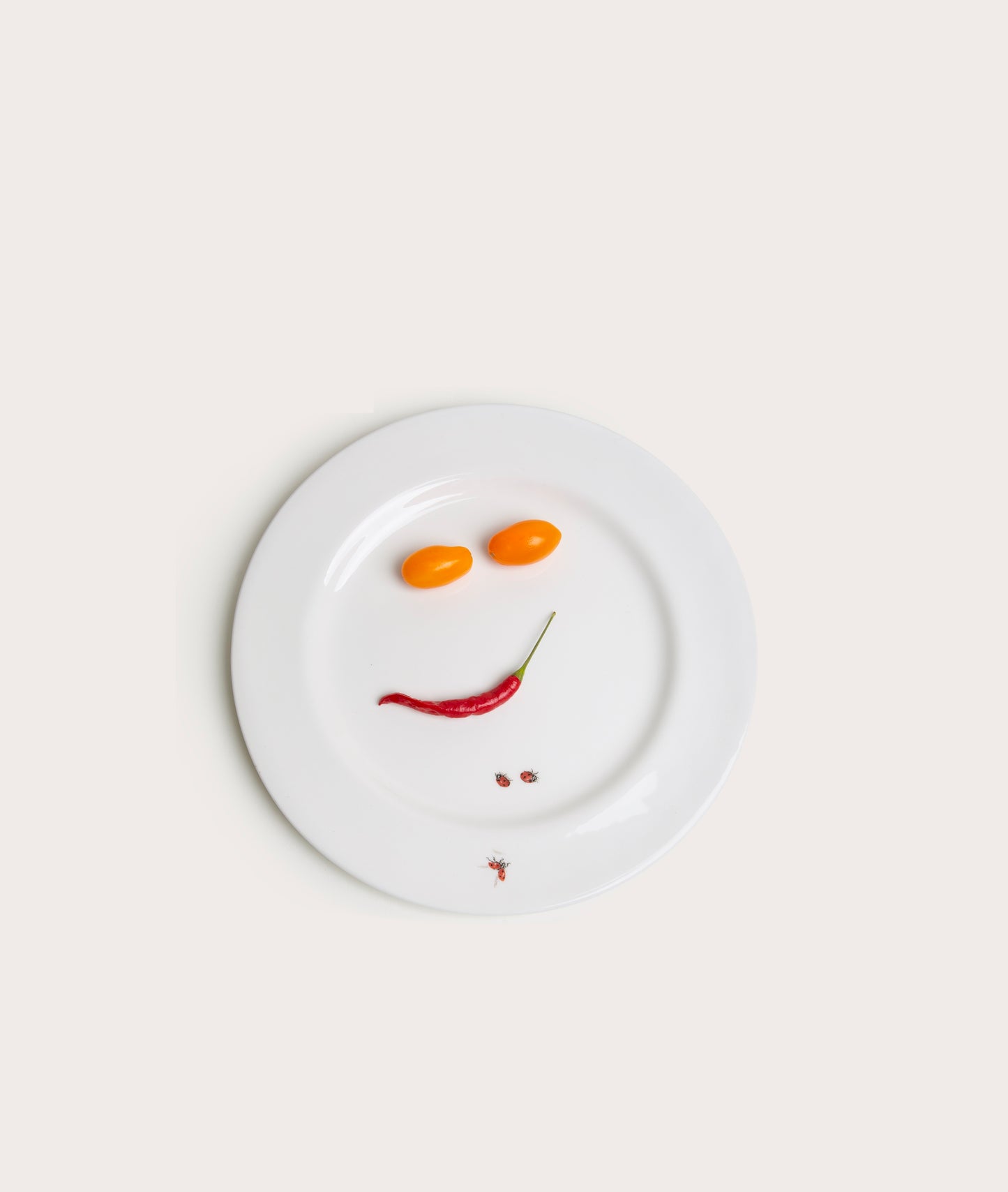 Dessert Plate with Bug Trompe L'oeil