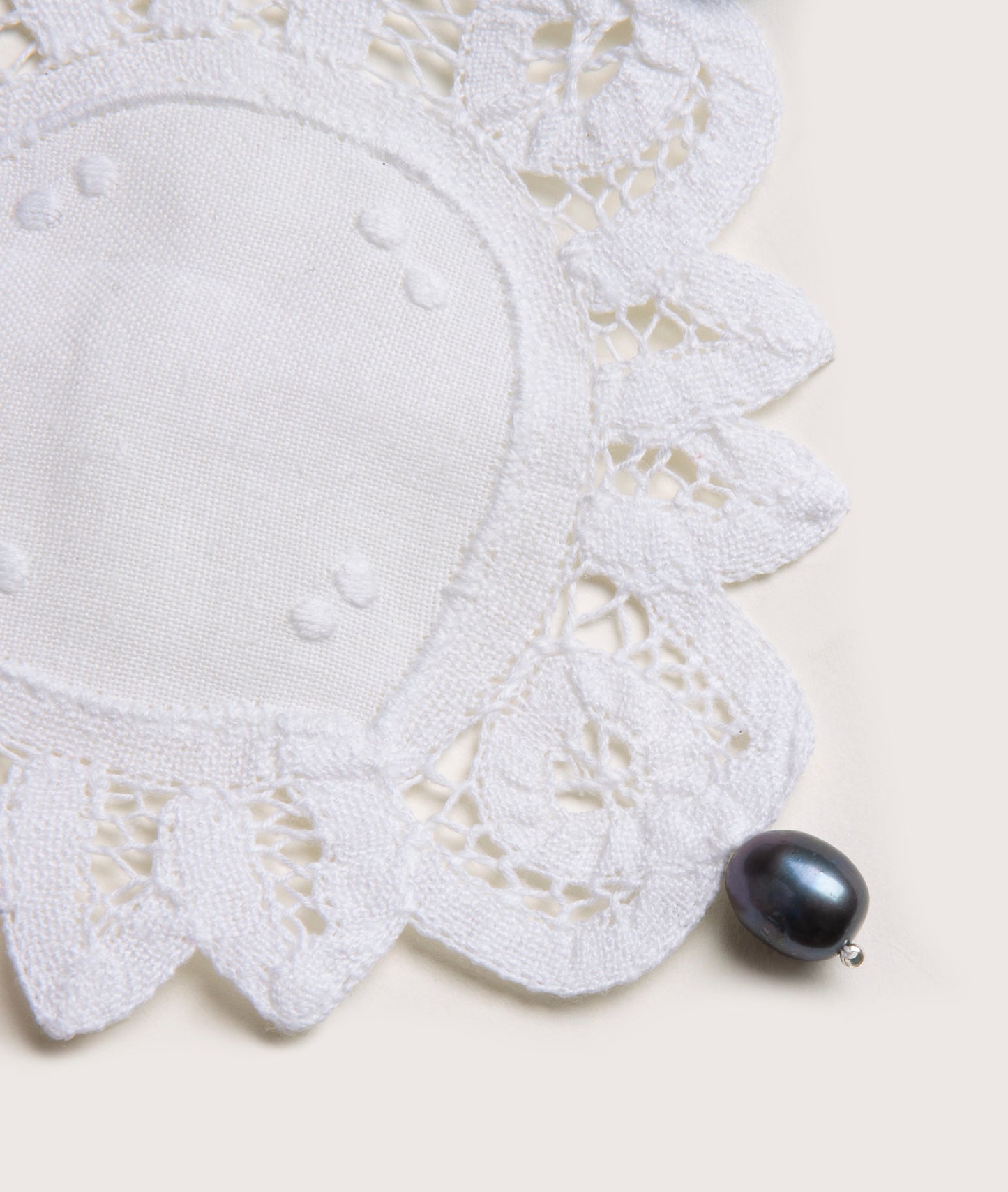 Coaster, Lace with Pearl- Metallic