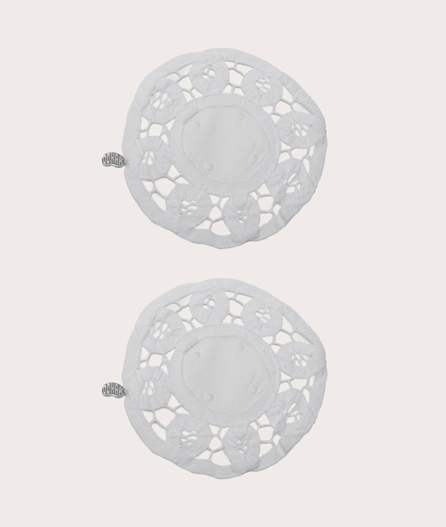 Coaster, Lace with Sterling Silver Bean