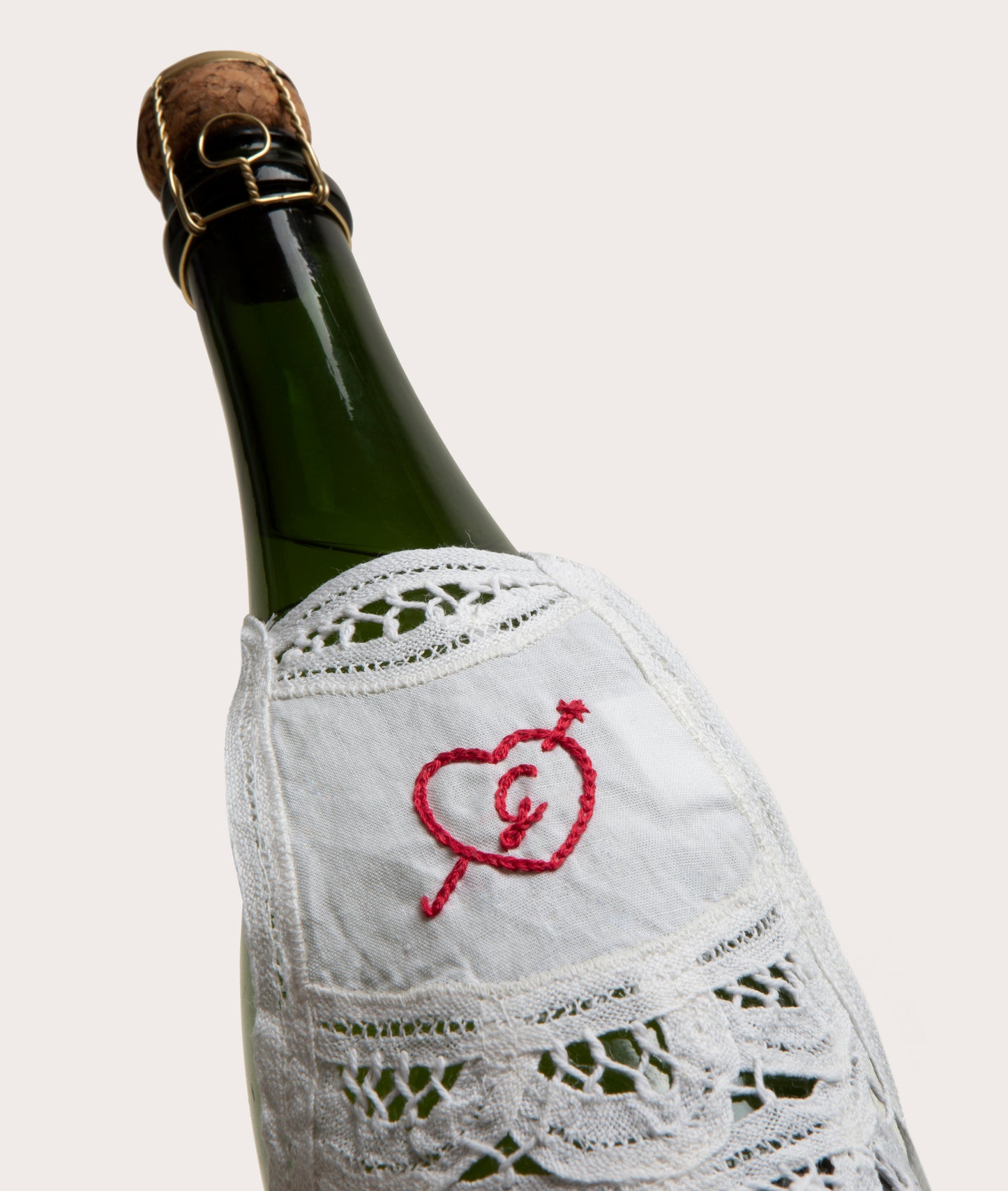 Personalized Bottle Apron, Battenburg Lace