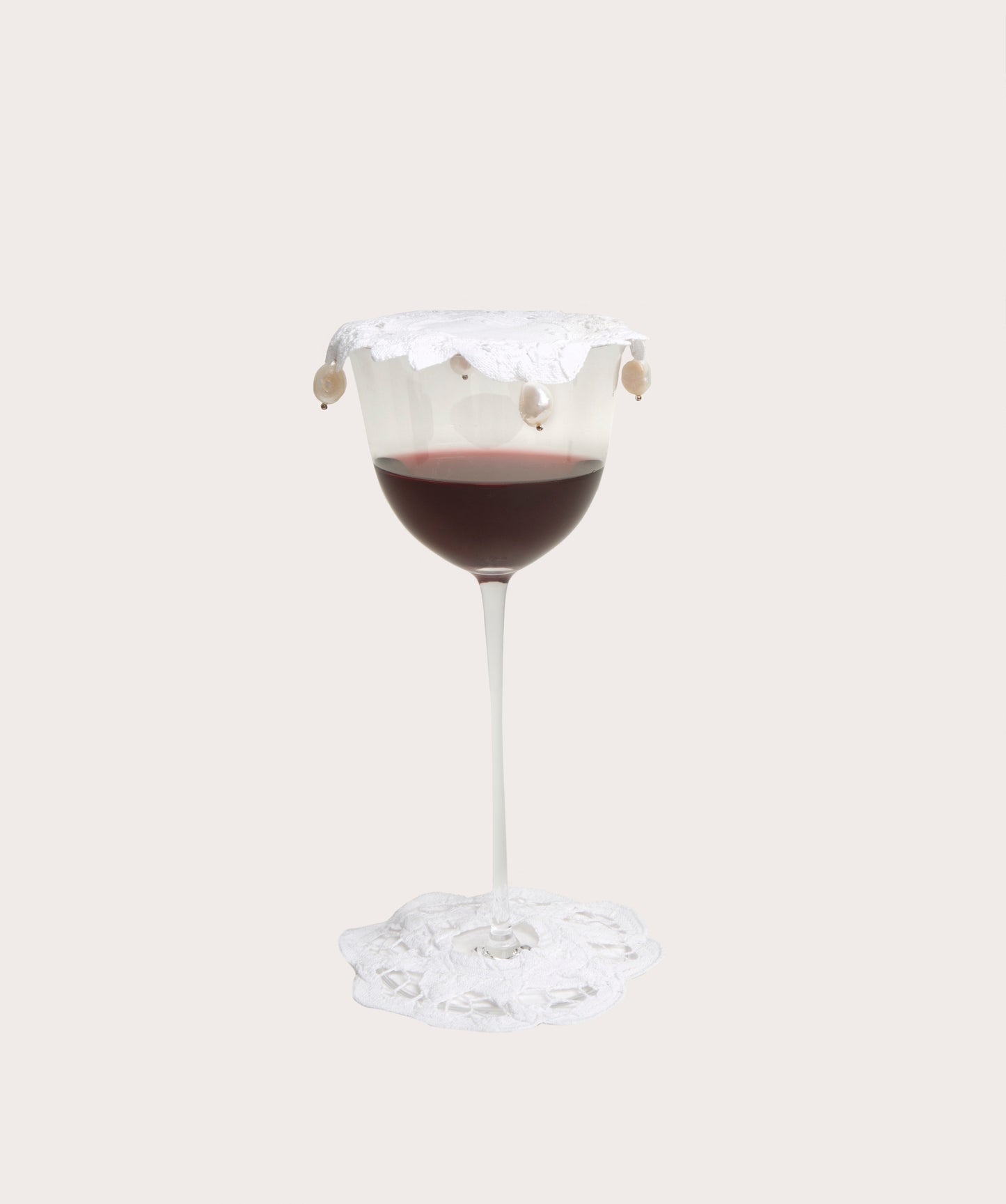 Coaster, Lace with Pearl- Metallic