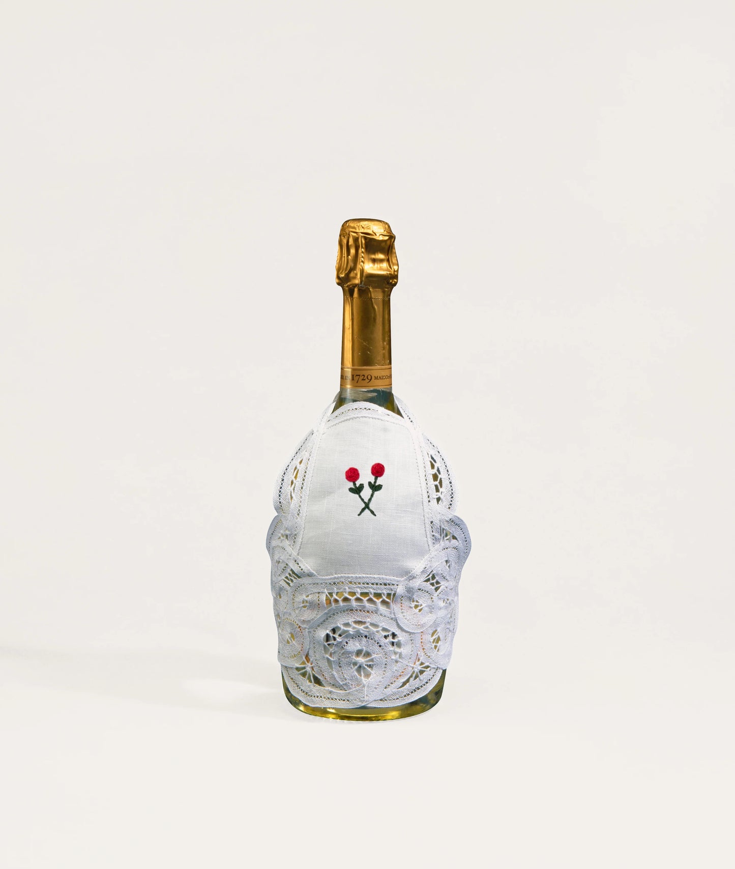 Bottle Apron, Champagne - Red Rose