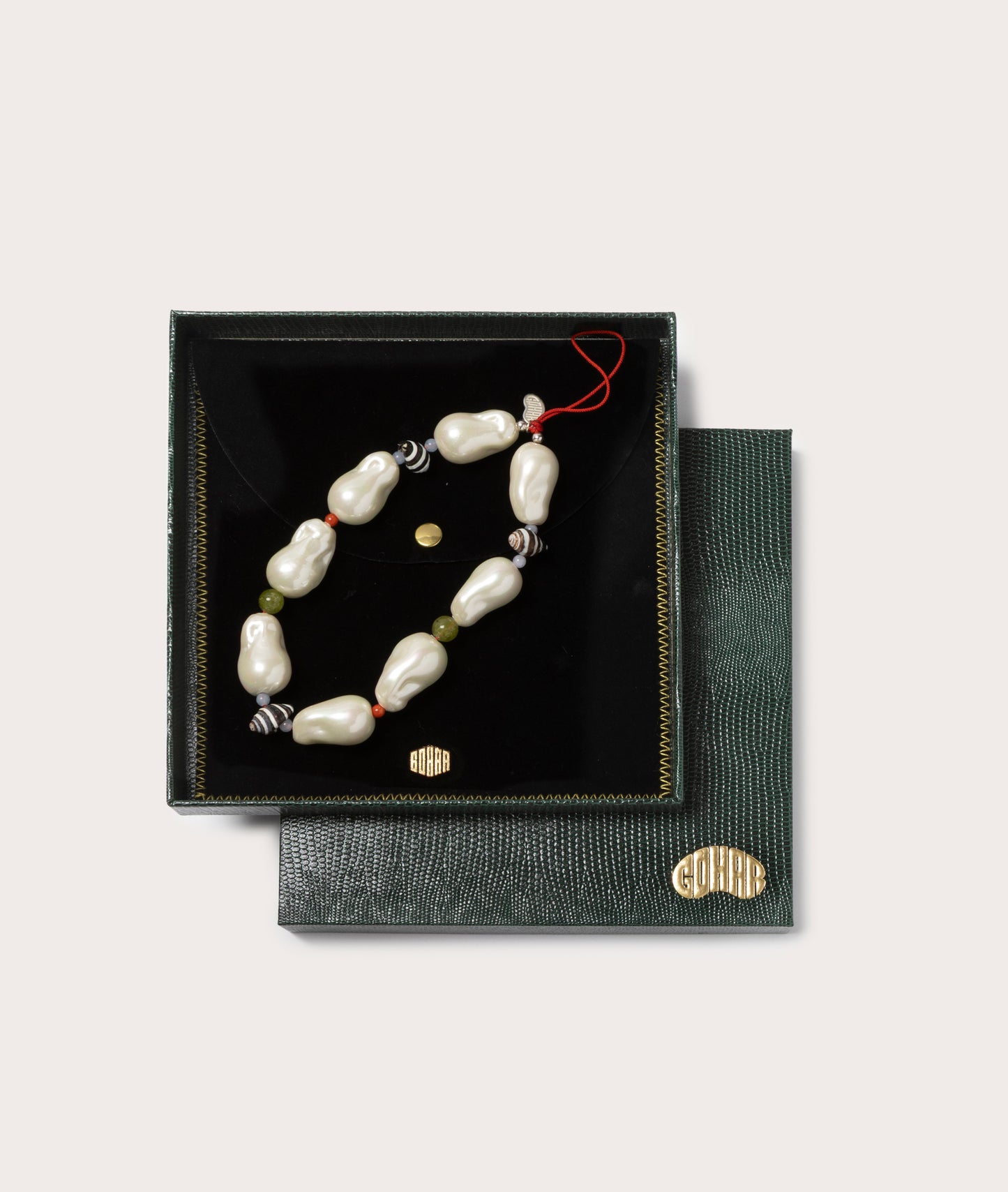 Phone Charm Wristlet, Baroque Pearl & Shell