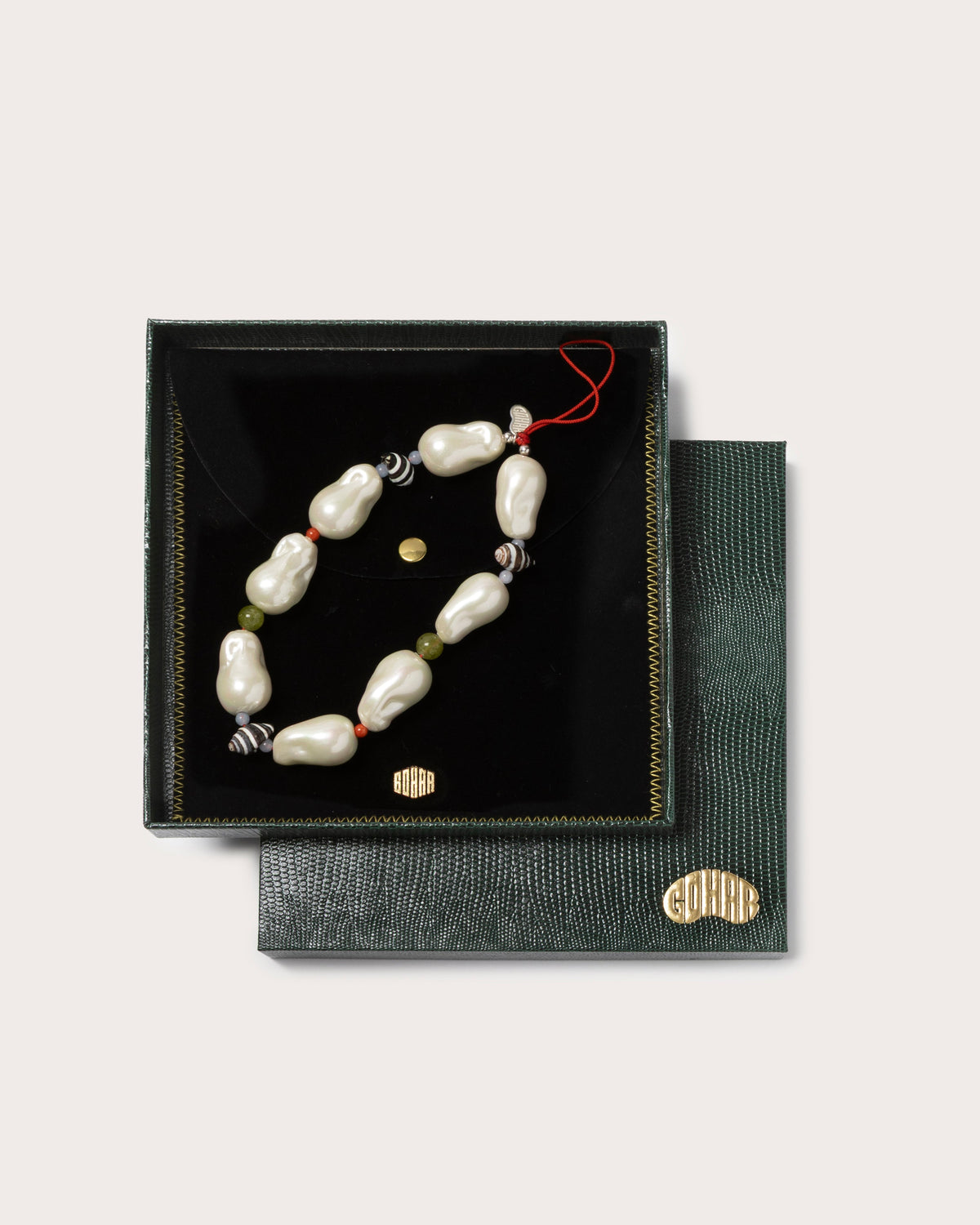 Baroque Pearl & Shell Phone Charm Wristlet, Gohar World – alternate view