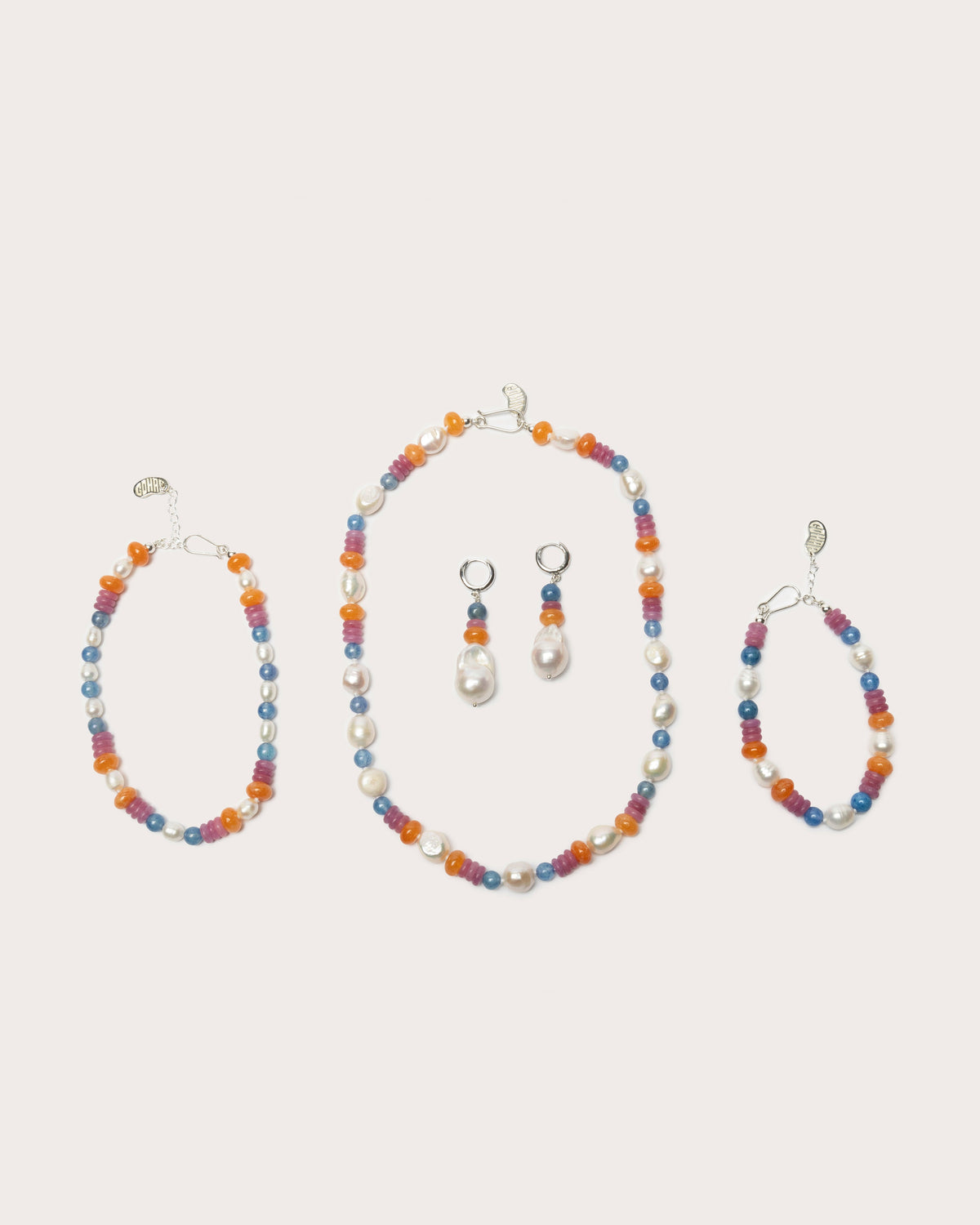 Turkish Delight Pearl & Gemstone Earrings, Gohar World – alternate view