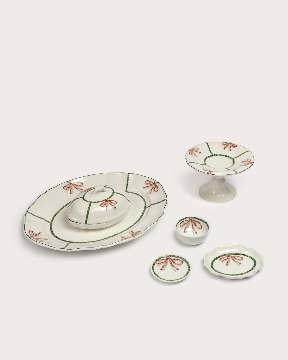 Bow & Garland Oval Platter, Gohar World – alternate view