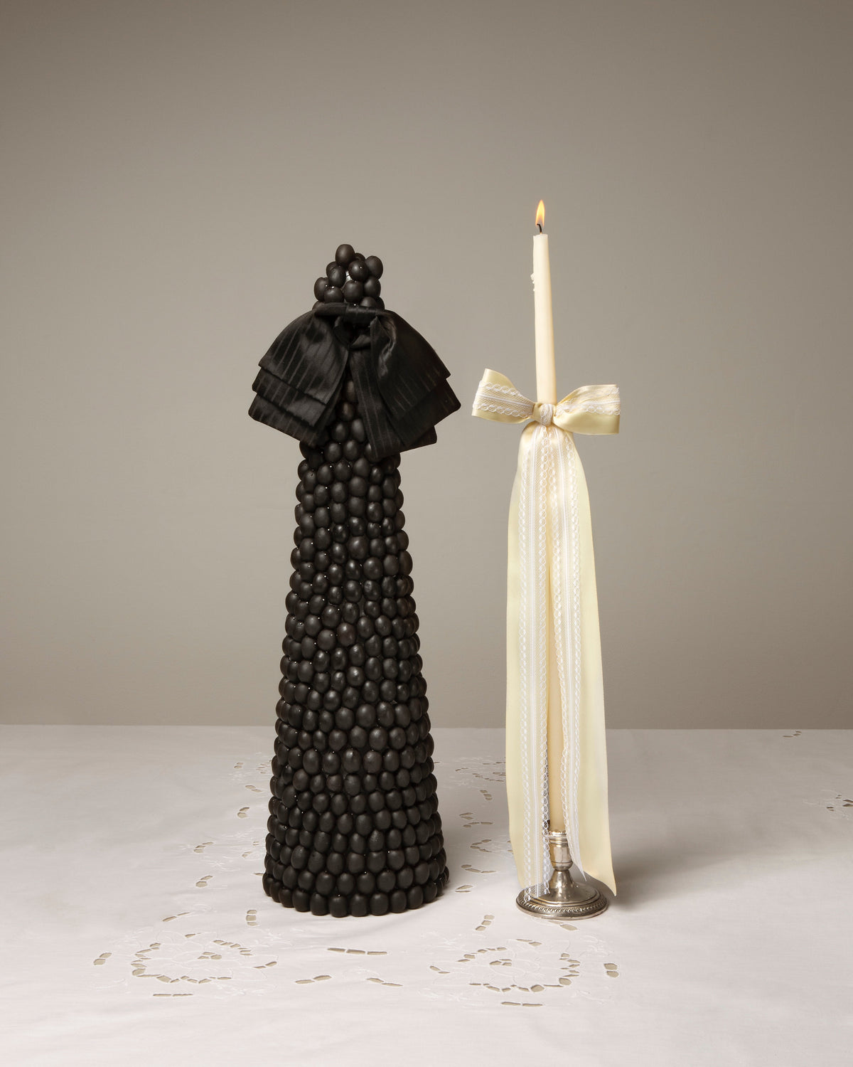 Taper Candle with Lace Bow, Gohar World – alternate view