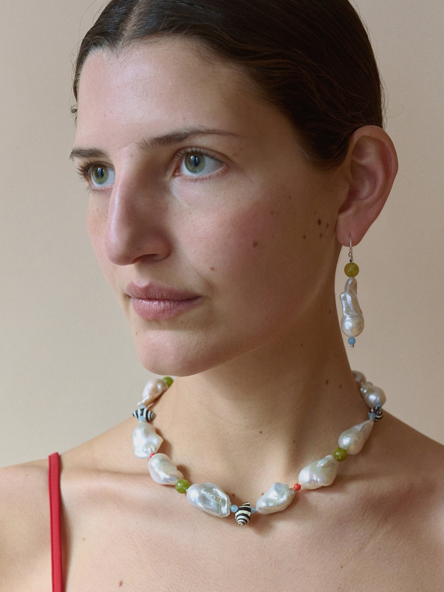 Host Necklace, Baroque Pearl & Shell