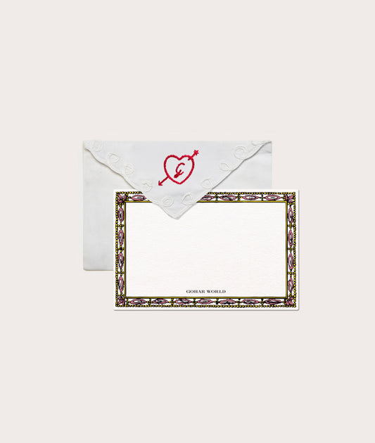 Personalized Envelope, Embroidered Lace with Stationery Card