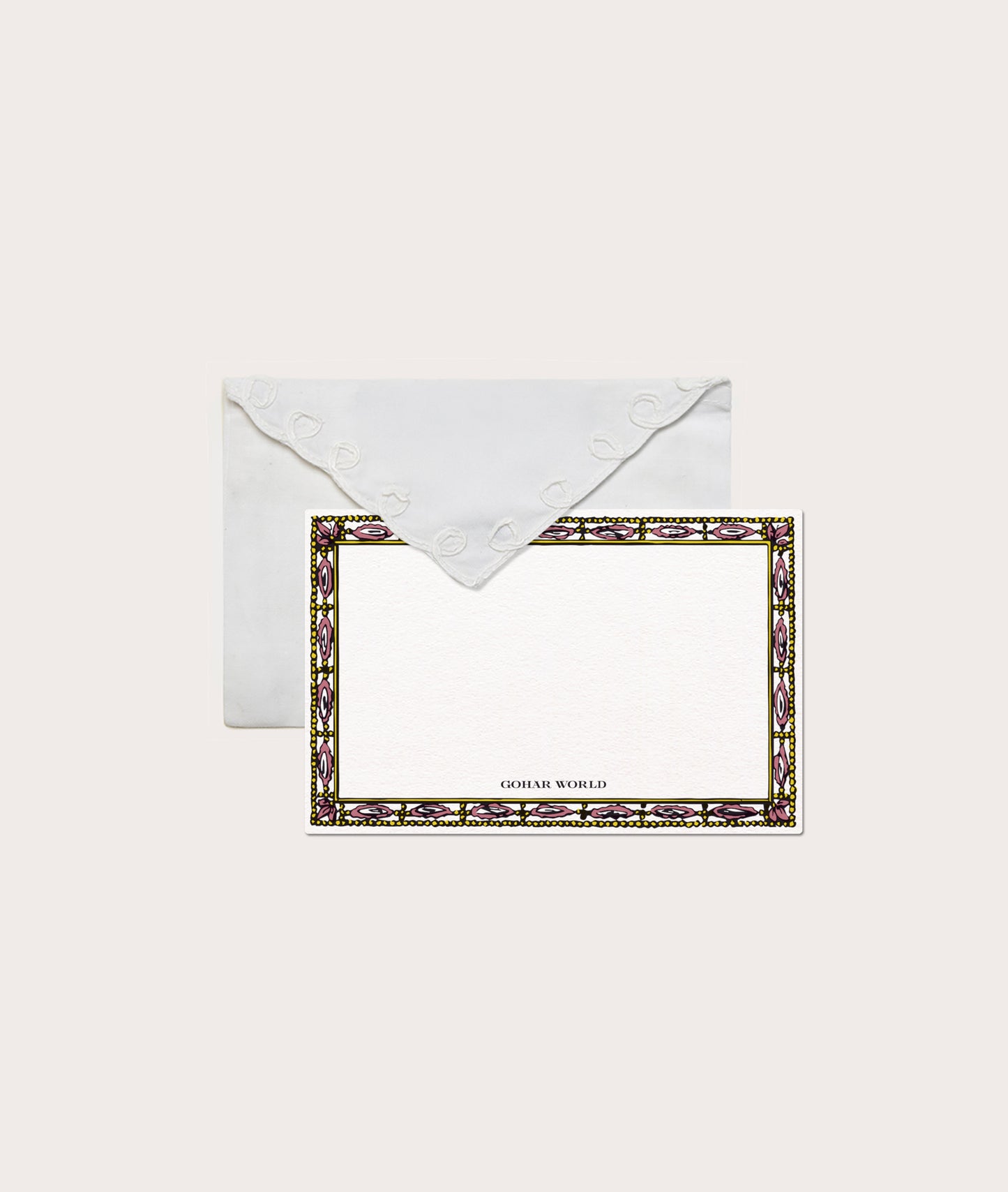 Envelope, Embroidered Lace with Stationery Card