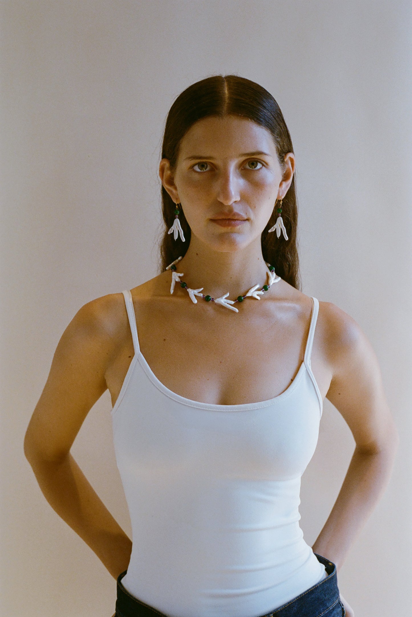 Host Necklace, Chicken Foot Pearl with Gems