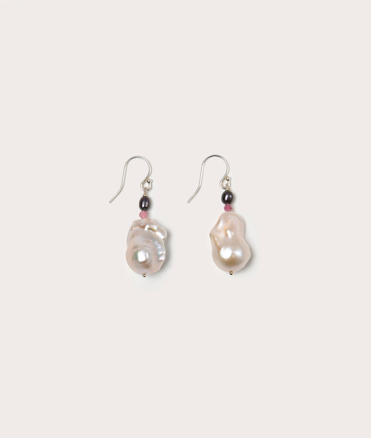 Host Earrings, Baroque Pearl with Gems