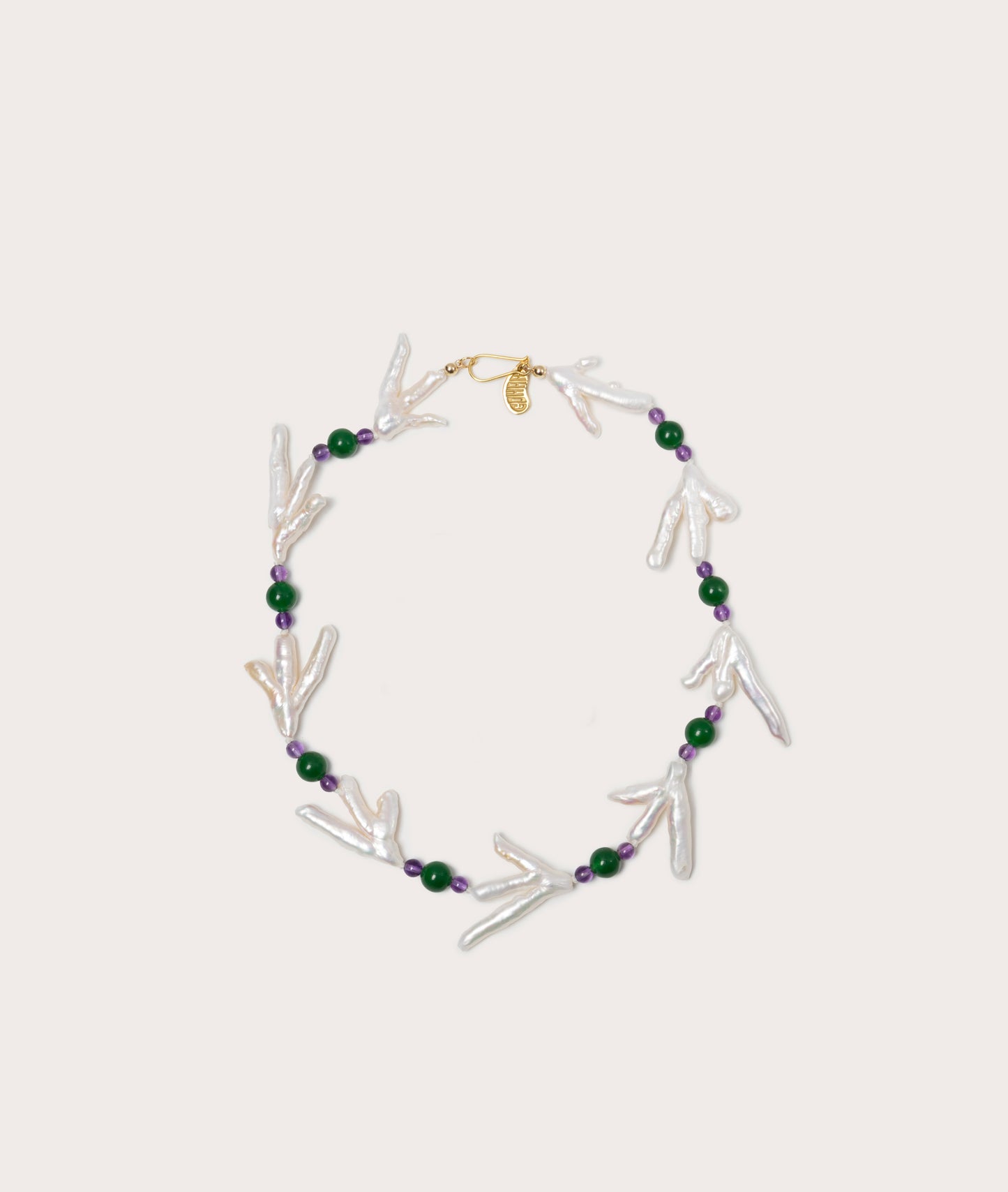 Host Necklace, Chicken Foot Pearl with Gems