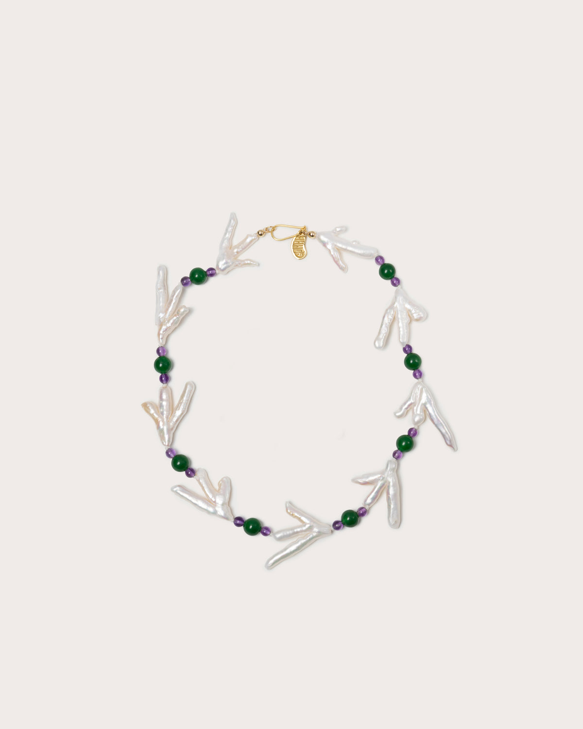 Host Necklace, Chicken Foot Pearl with Gems