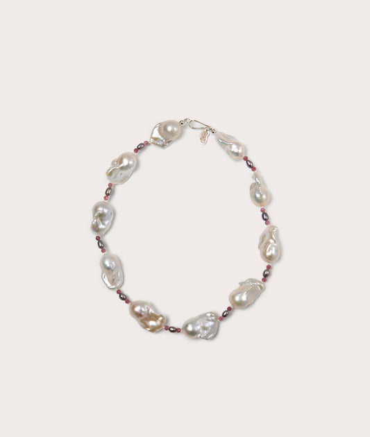 Host Necklace, Baroque Pearl with Gems