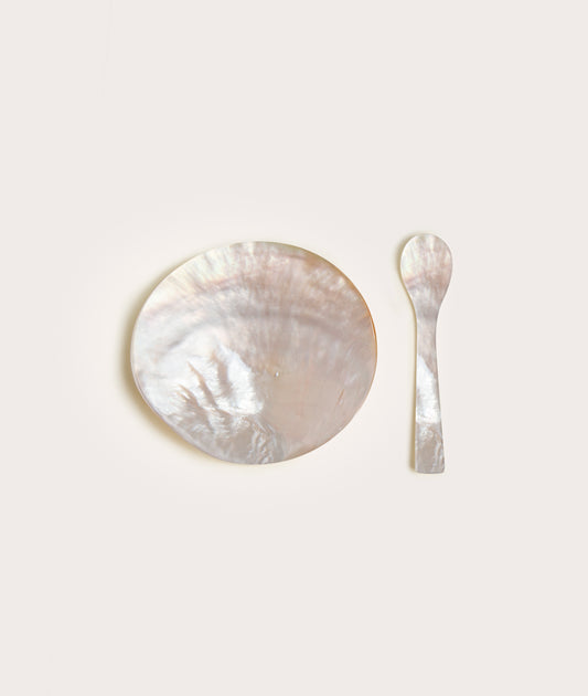 Round Dish & Iridescent Spoon - Set