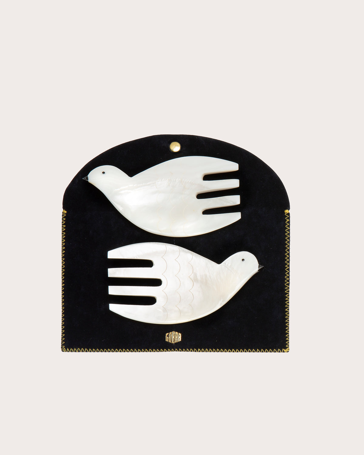 Dove Salad Servers in Mother of Pearl, Gohar World