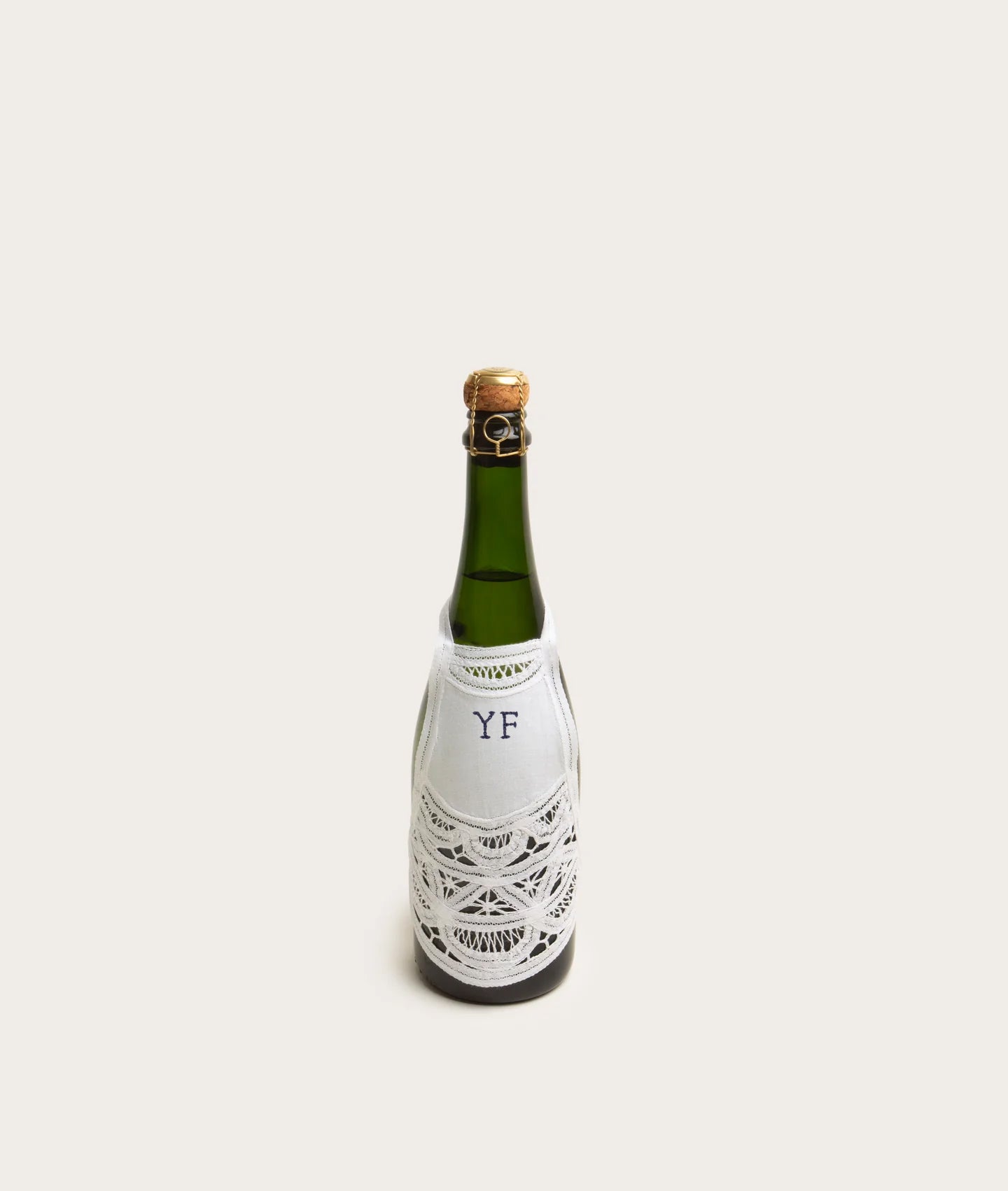 Personalized Bottle Apron, Battenburg Lace