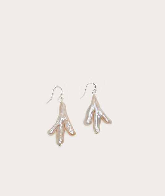 Host Earrings, Chicken Foot Pearls