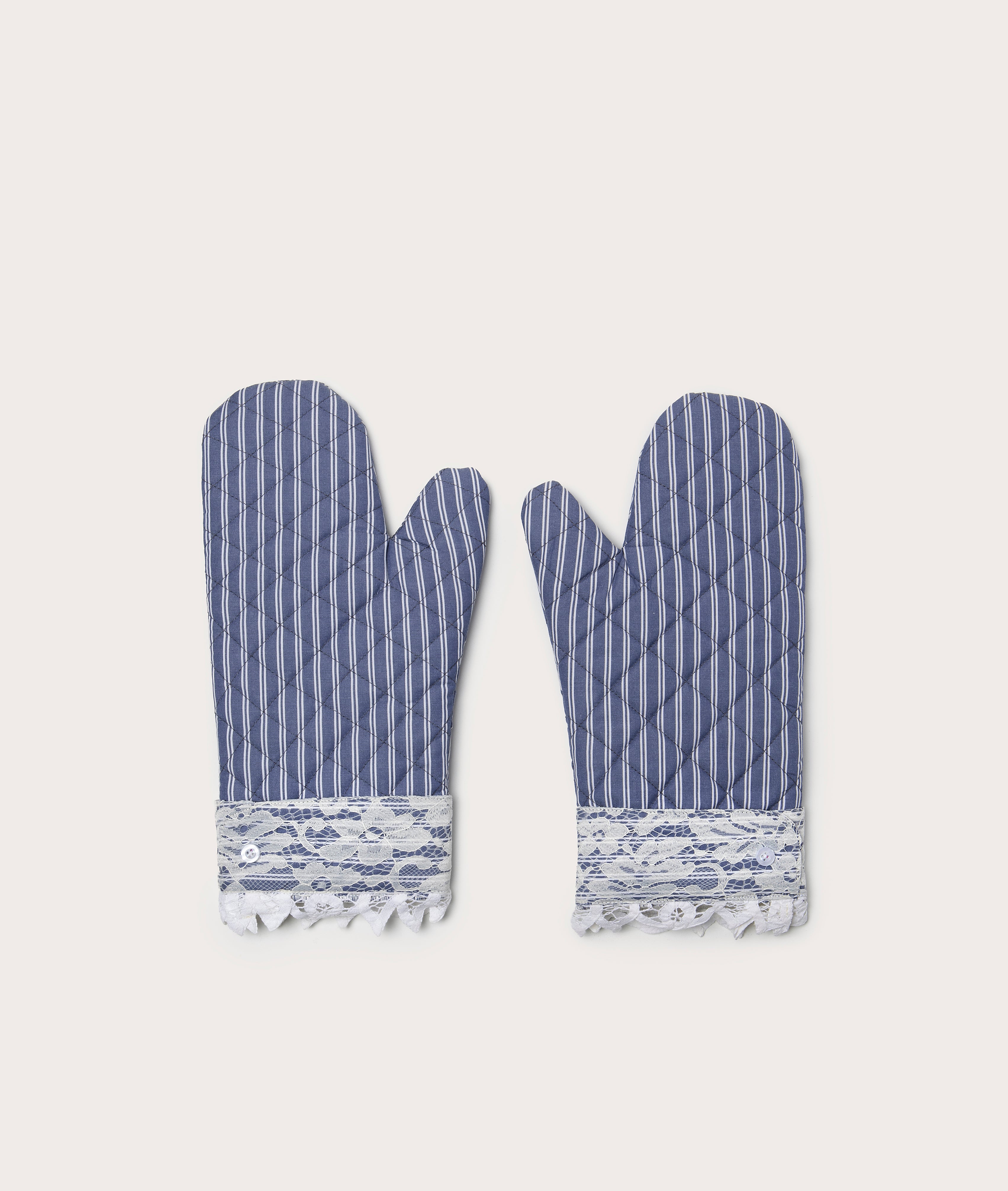 Oven Gloves (Light Blue Stripe)