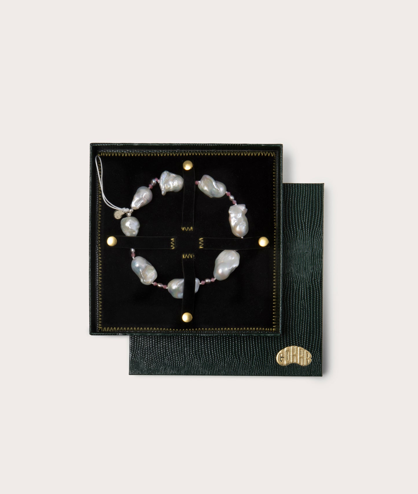 Phone Charm, Wristlet - Baroque Pearl with Gems