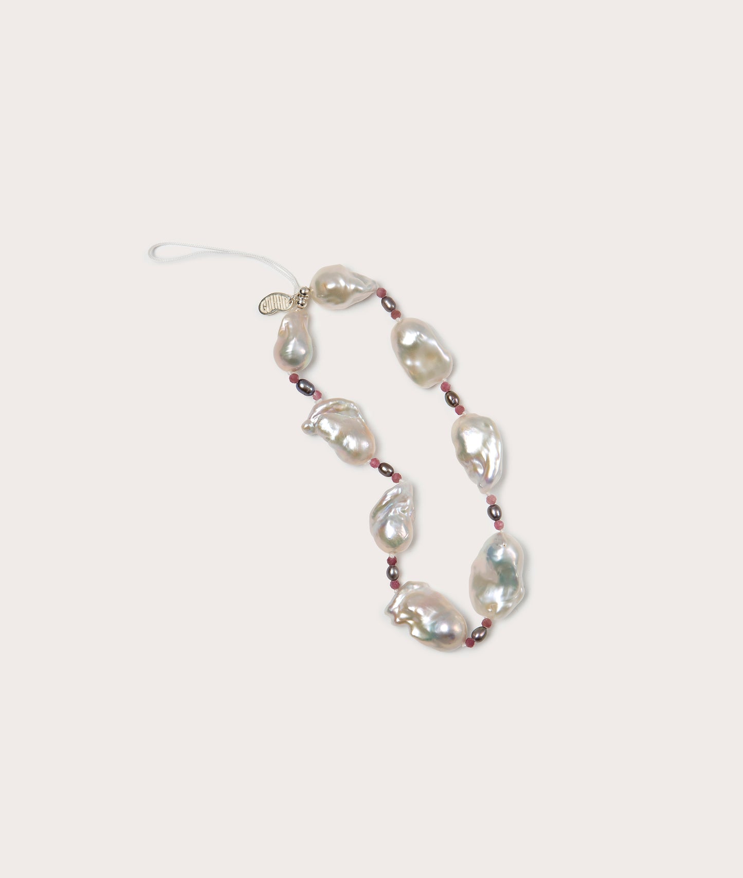 Phone Charm, Wristlet - Baroque Pearl with Gems