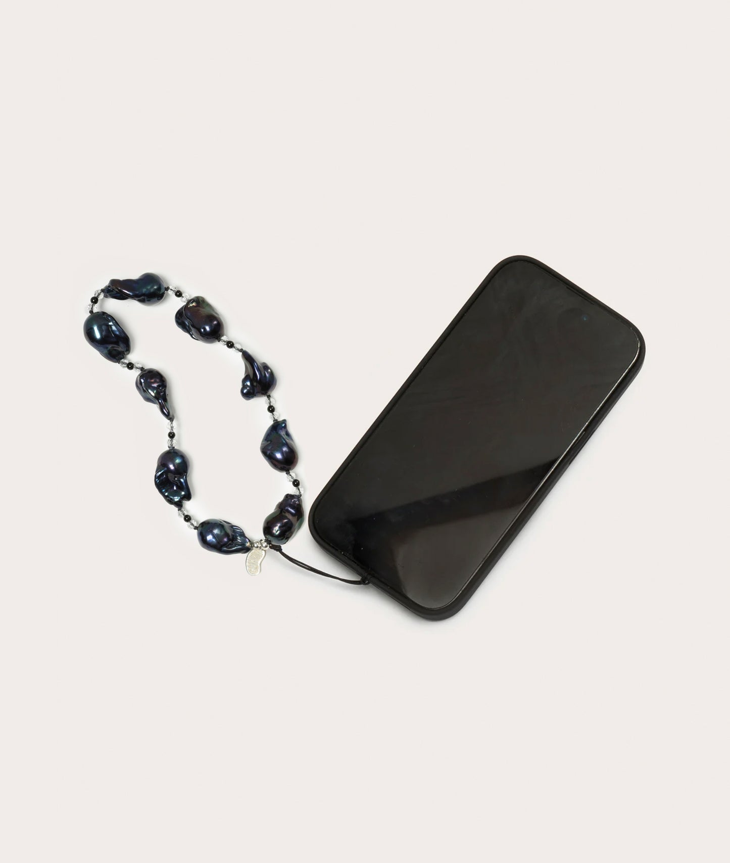 Phone Charm, Wristlet - Baroque Pearl with Gems