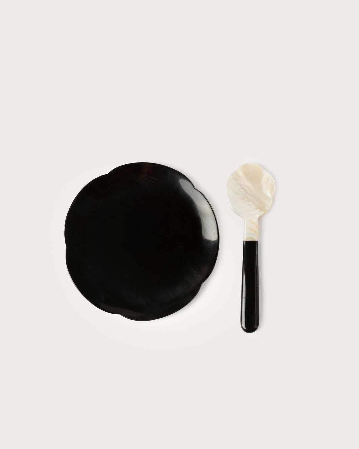 Sakura Dish & Spoon Duet, Horn & Mother Of Pearl