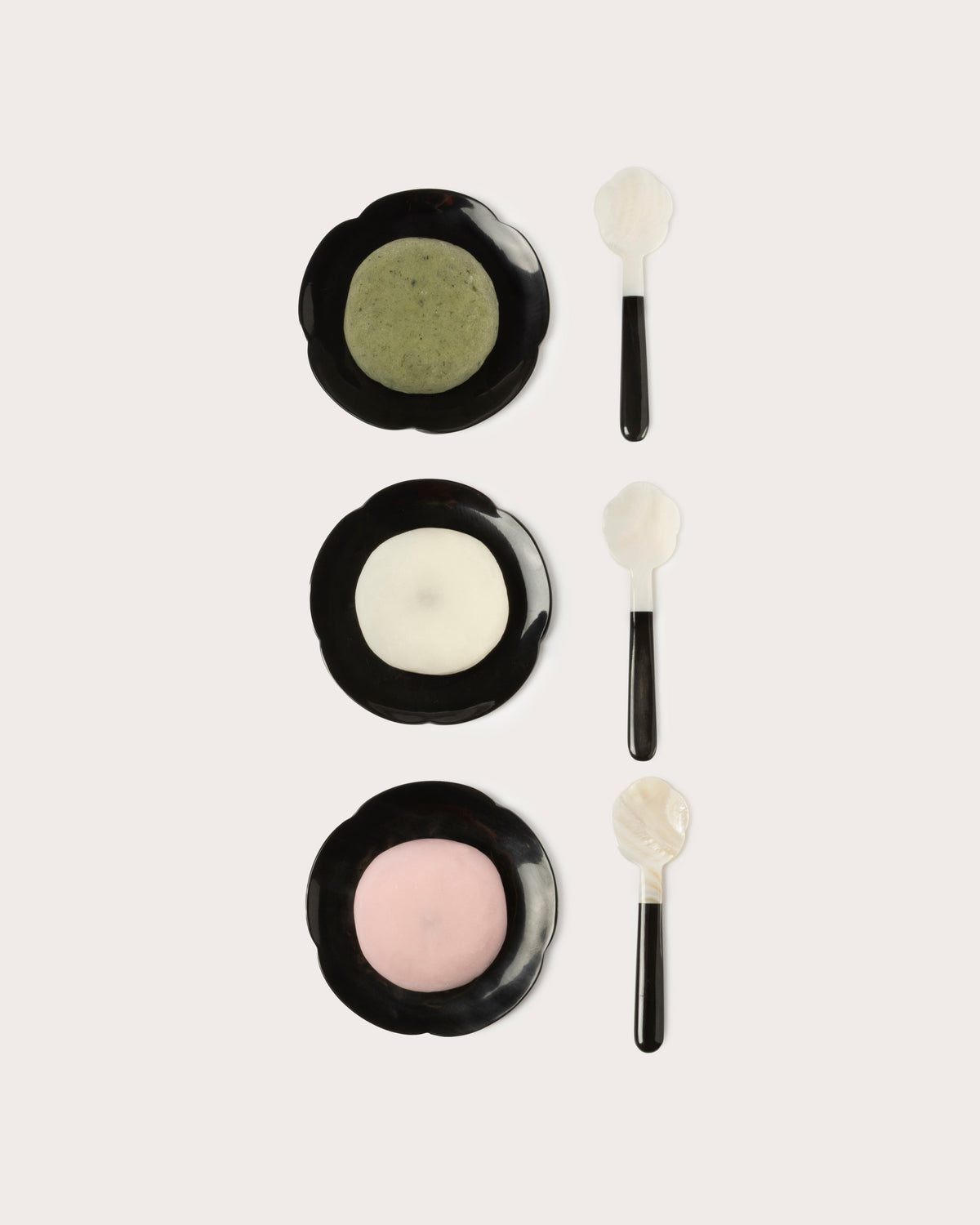 Sakura Six Piece Dish & Spoon Set, Horn & Mother Of Pearl