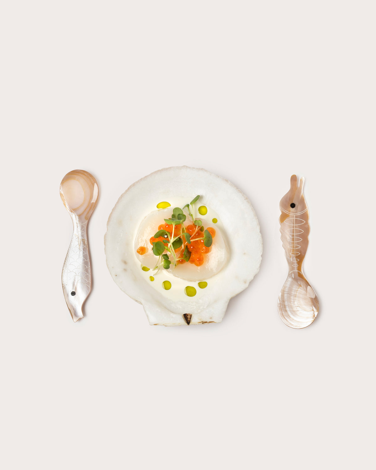 Sea Creature Spoon Set, Pink Mother of Pearl