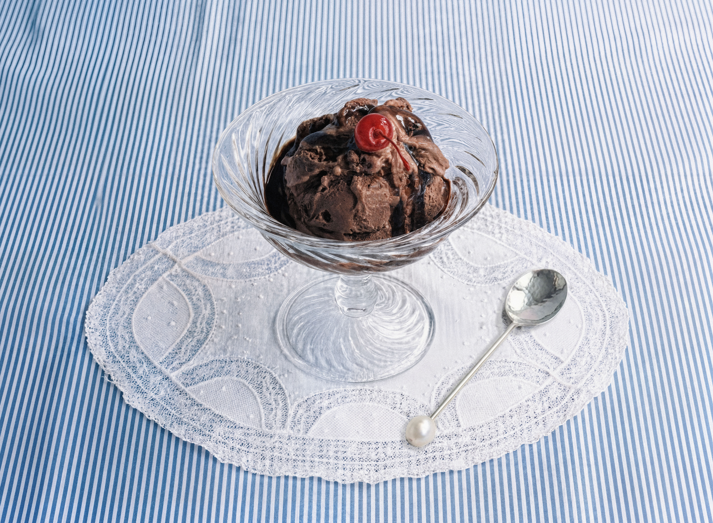 Ice Cream Spoon, Pearl - Pair