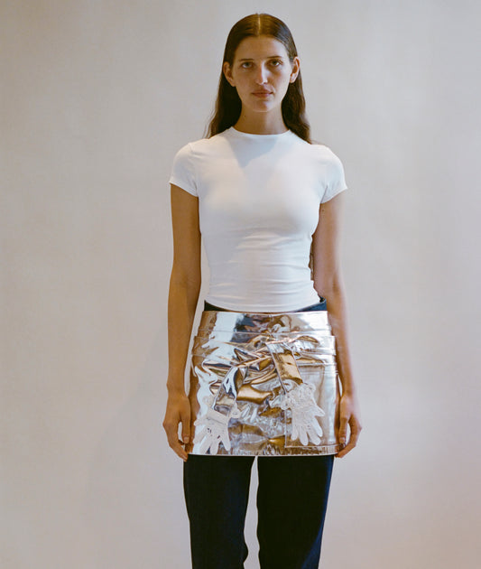 Mini Lace Hands Apron, Metallic