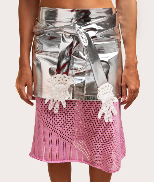 Mini Lace Hands Apron, Metallic