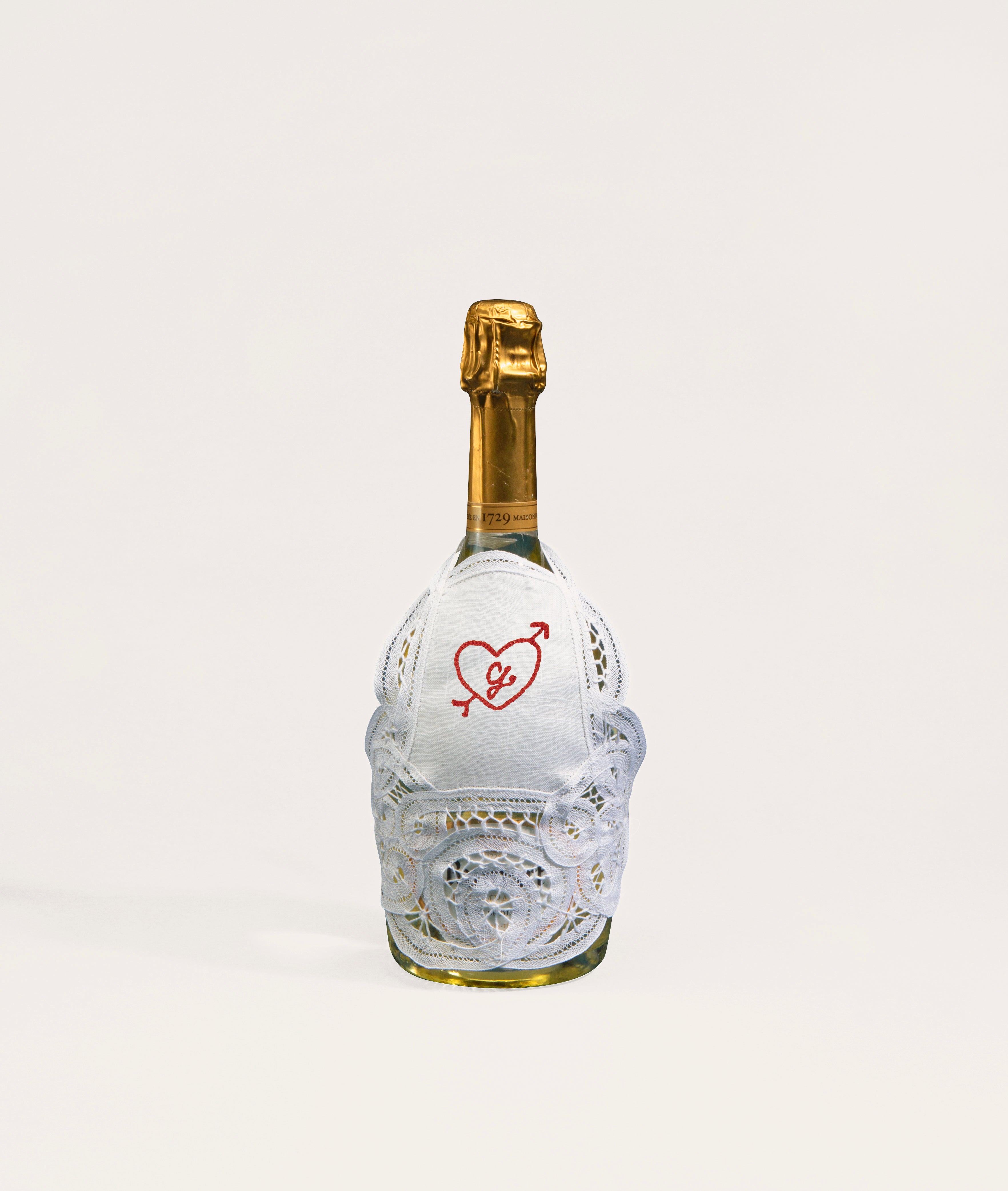 Personalized Bottle Apron, Champagne “D”
