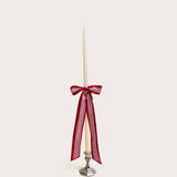 Red Ribbon / Ivory Candle