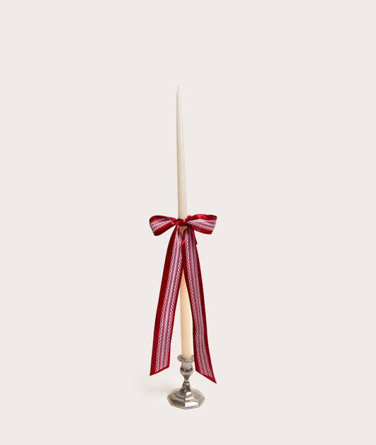 Taper Candle with Lace Bow
