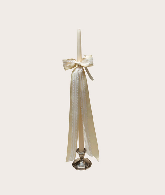 Taper Candle, Lace Bow