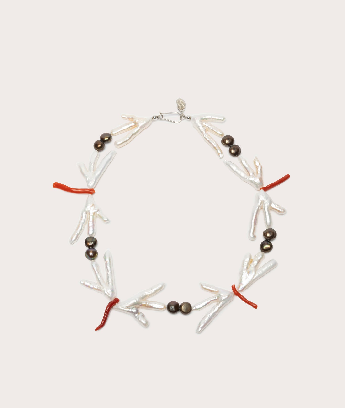 Host Necklace, Chicken Foot Pearl with Coral