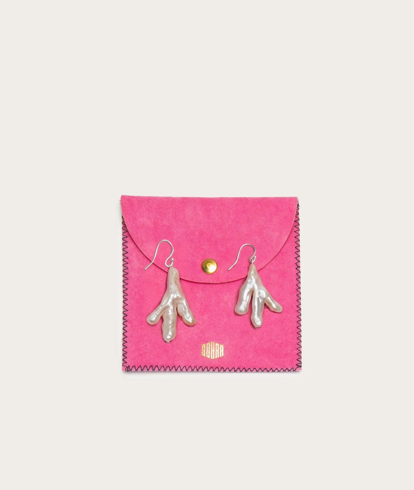 Host Earrings, Chicken Foot Pearls