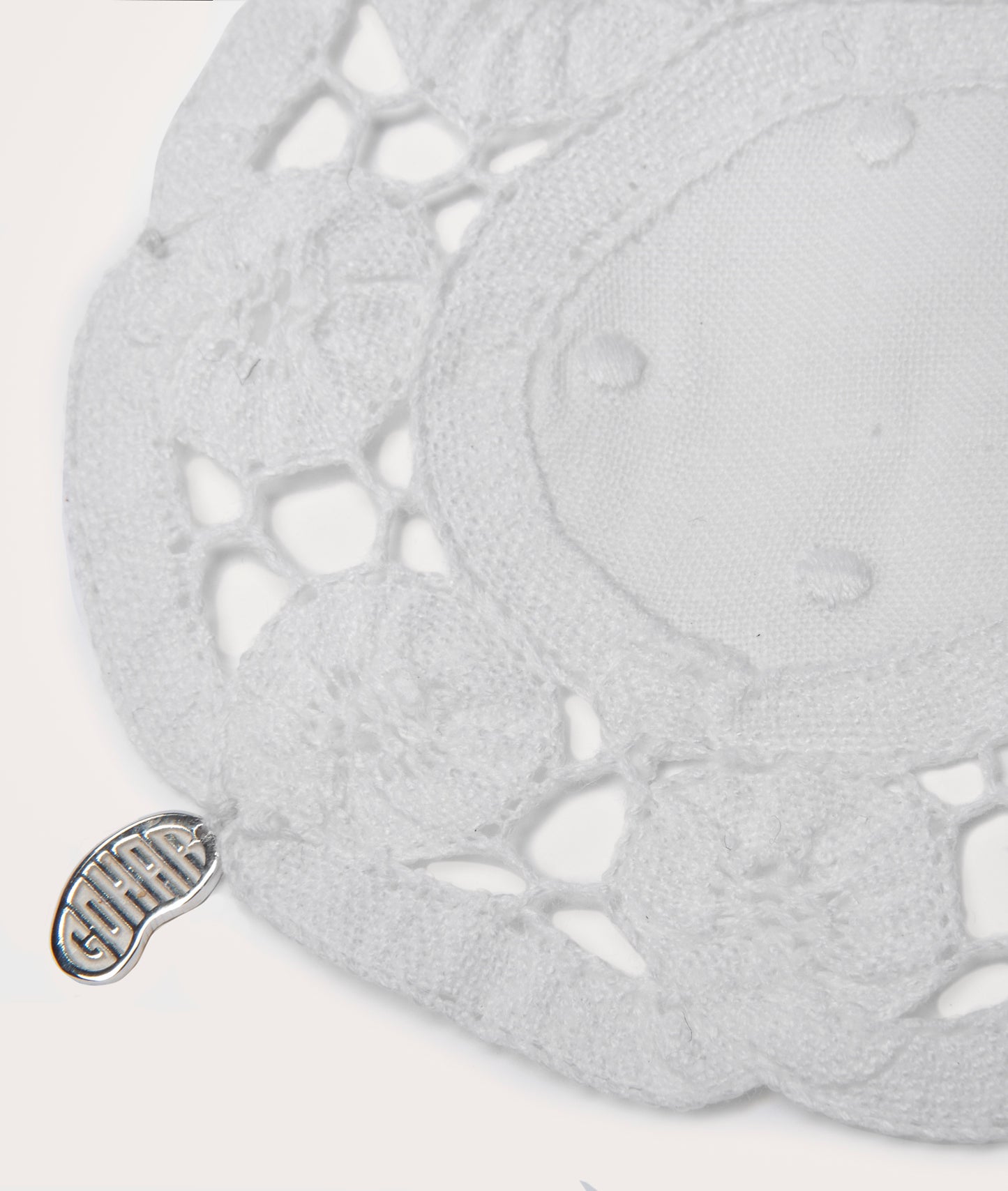 Coaster, Lace with Sterling Silver Bean